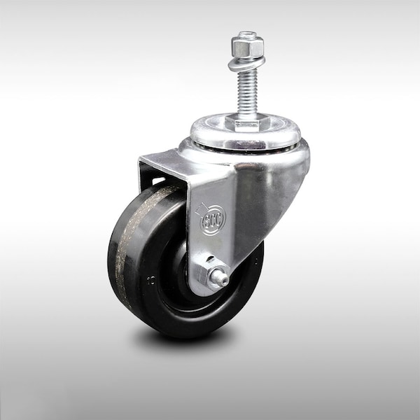 3.5 Inch SS Phenolic Wheel Swivel 3/8 Inch Threaded Stem Caster